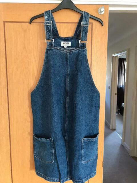 maternity denim pinafore dress
